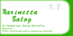 marinetta balog business card